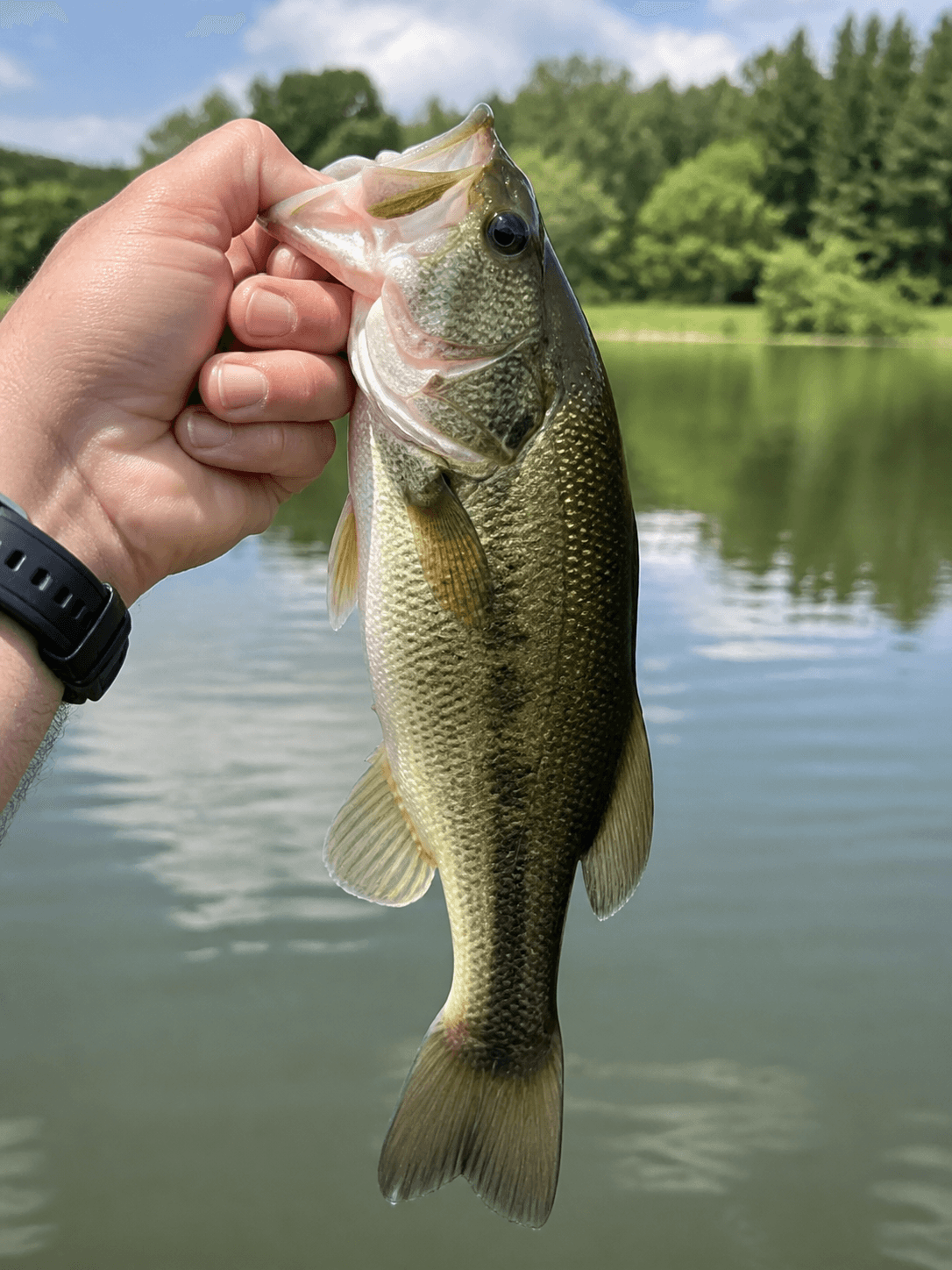 Largemouth bass catch photo